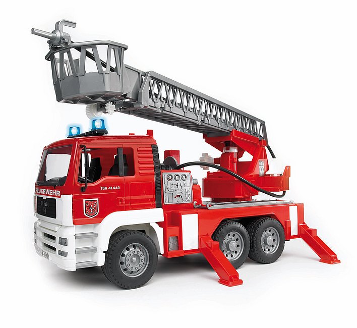 Bruder - MAN TGA brandweer met draaiplateauladder, waterpomp en licht- en geluidsmodules (vrachtwagens) incl. accu